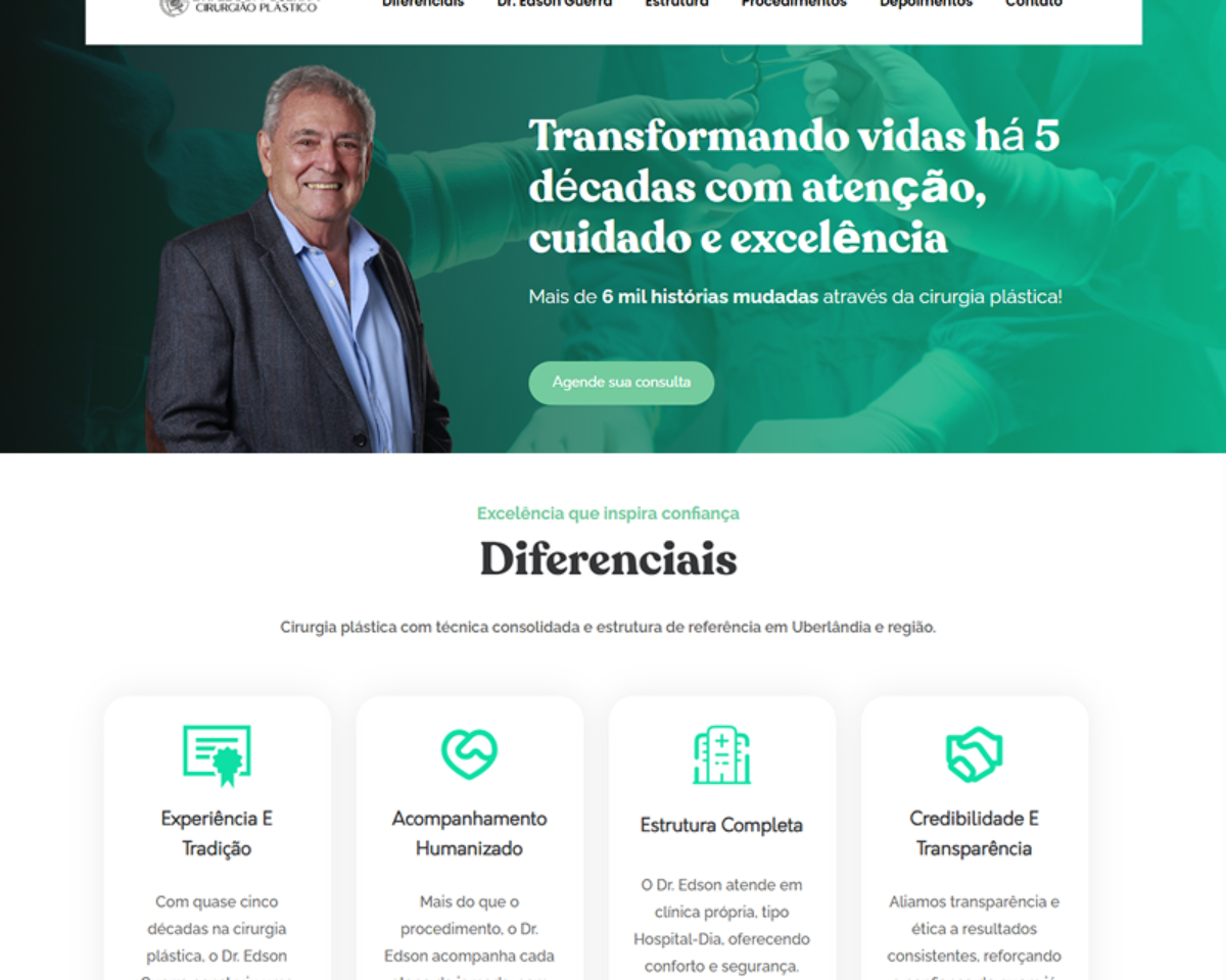 Projeto digital desenvolvido para Dr. Edson Guerra