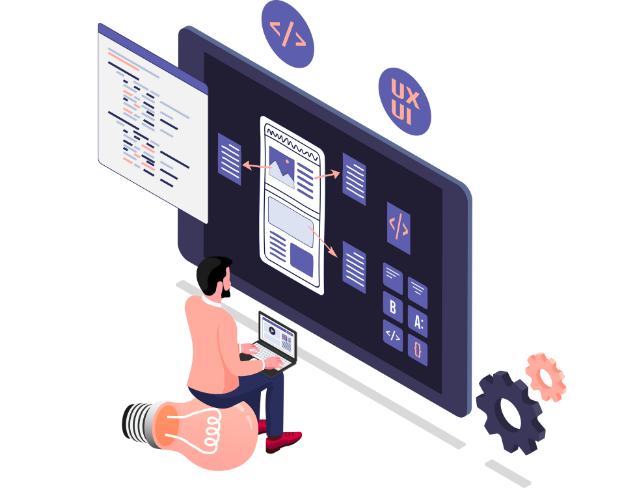Ilustração do processo de criação de sites da Aríete Digital